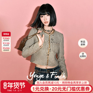 YongeFinch扬芬缇 富家千金重工粗花呢小香风短款名媛外套KYRANY