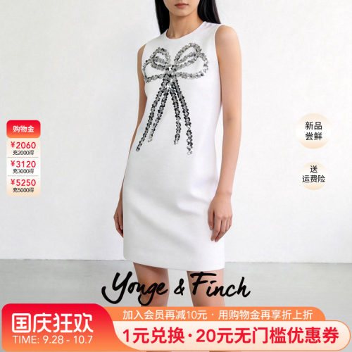 Yonge&Finch/扬芬缇2026春蝴蝶结背心裙气质感连衣裙中长