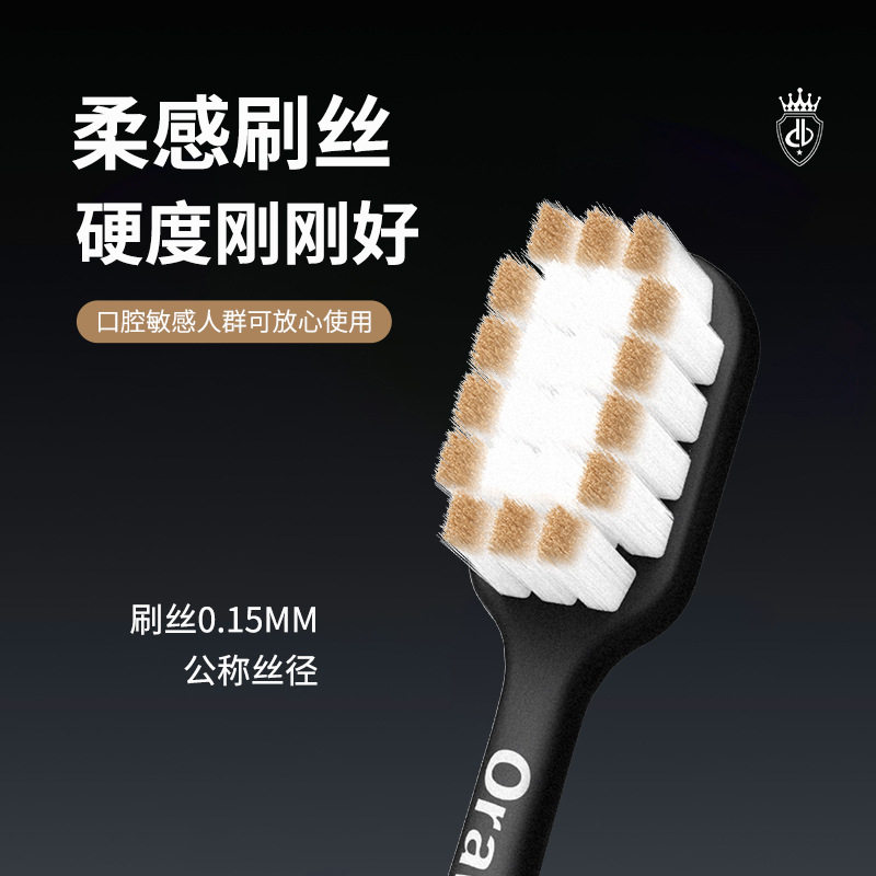 【C端爆款】高级软毛牙刷宽头清洁护龈INS风防滑手柄情侣家用牙刷