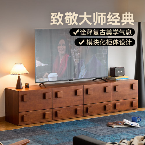 MUU实木复古侘寂风组合柜卡门柜