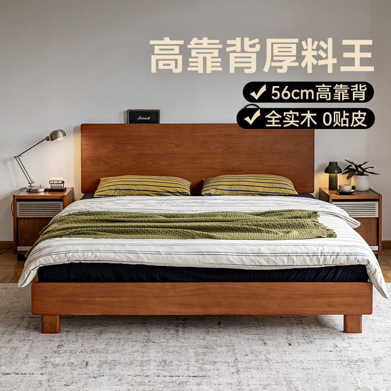 中古风卧室床实木床1米8次卧床图片