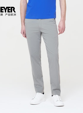 MEYER德国迈雅26春夏男士中高腰修身亲肤休闲裤灰色18095_AJ-COMO