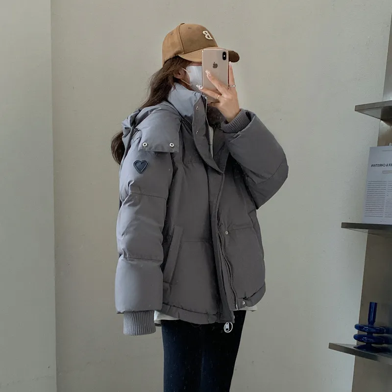 小个子羽绒棉服女短款新款韩版宽松棉袄外套冬季棉衣潮