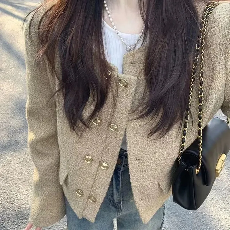 小香风外套女春秋季小众极简韩系穿搭短款气质感名媛chic薄款外套