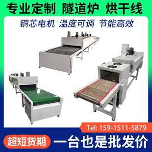 高温隧道炉烘干线丝印五金烘干线隧道炉流水线喷油网带输送机