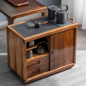 胡桃木家用茶水柜移动阳台烧水壶一体茶桌客厅实木泡茶台茶桌边几