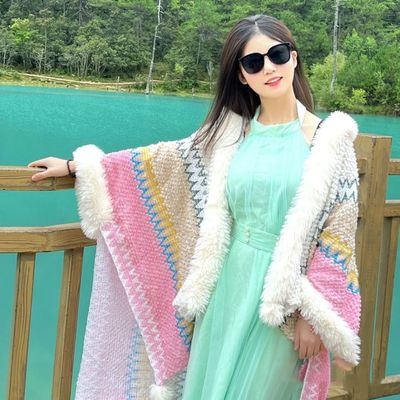 2025新款民族风披肩女围巾冬季