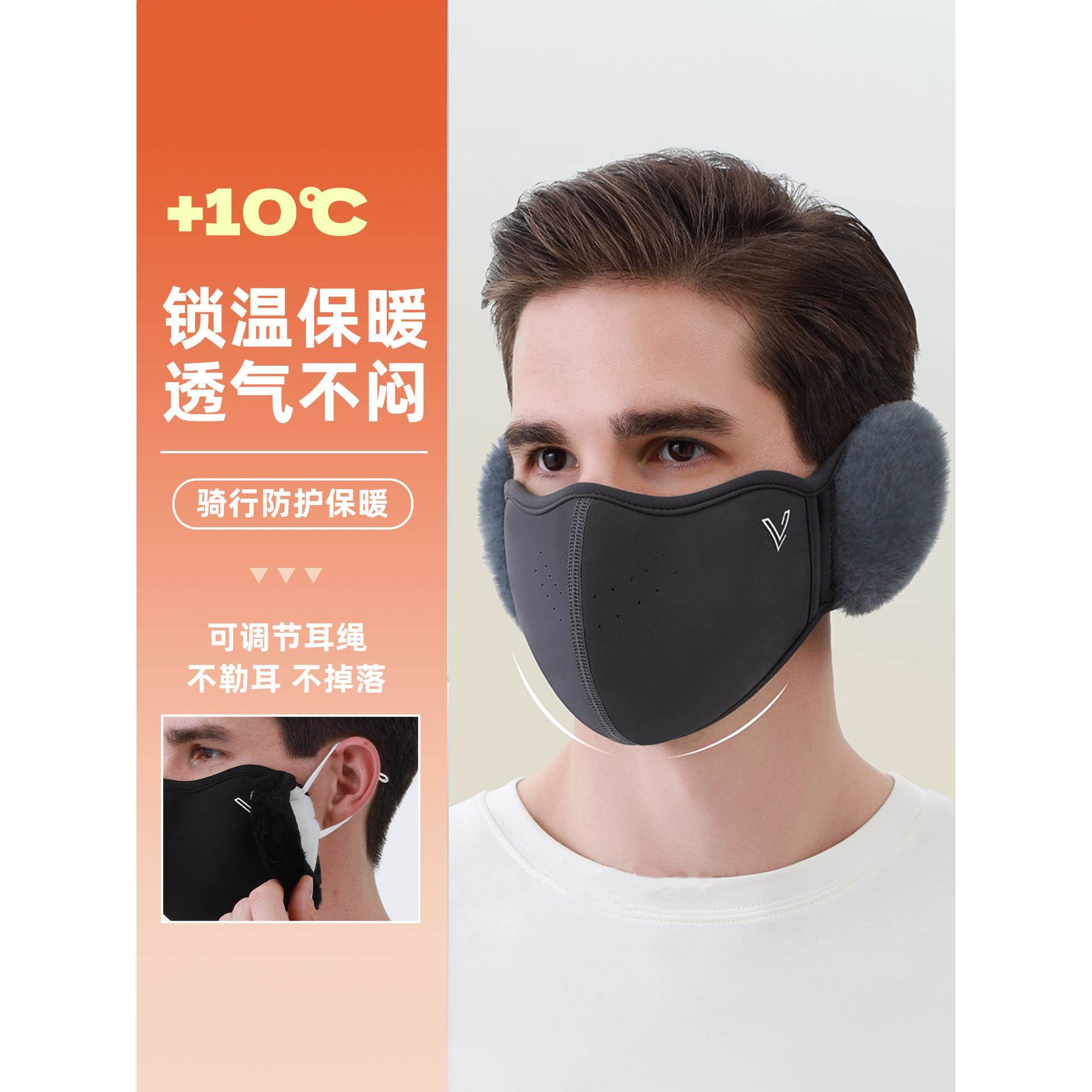 冬季保暖口罩男士户外骑行电动车防风寒面罩女冬天加绒透气护全脸