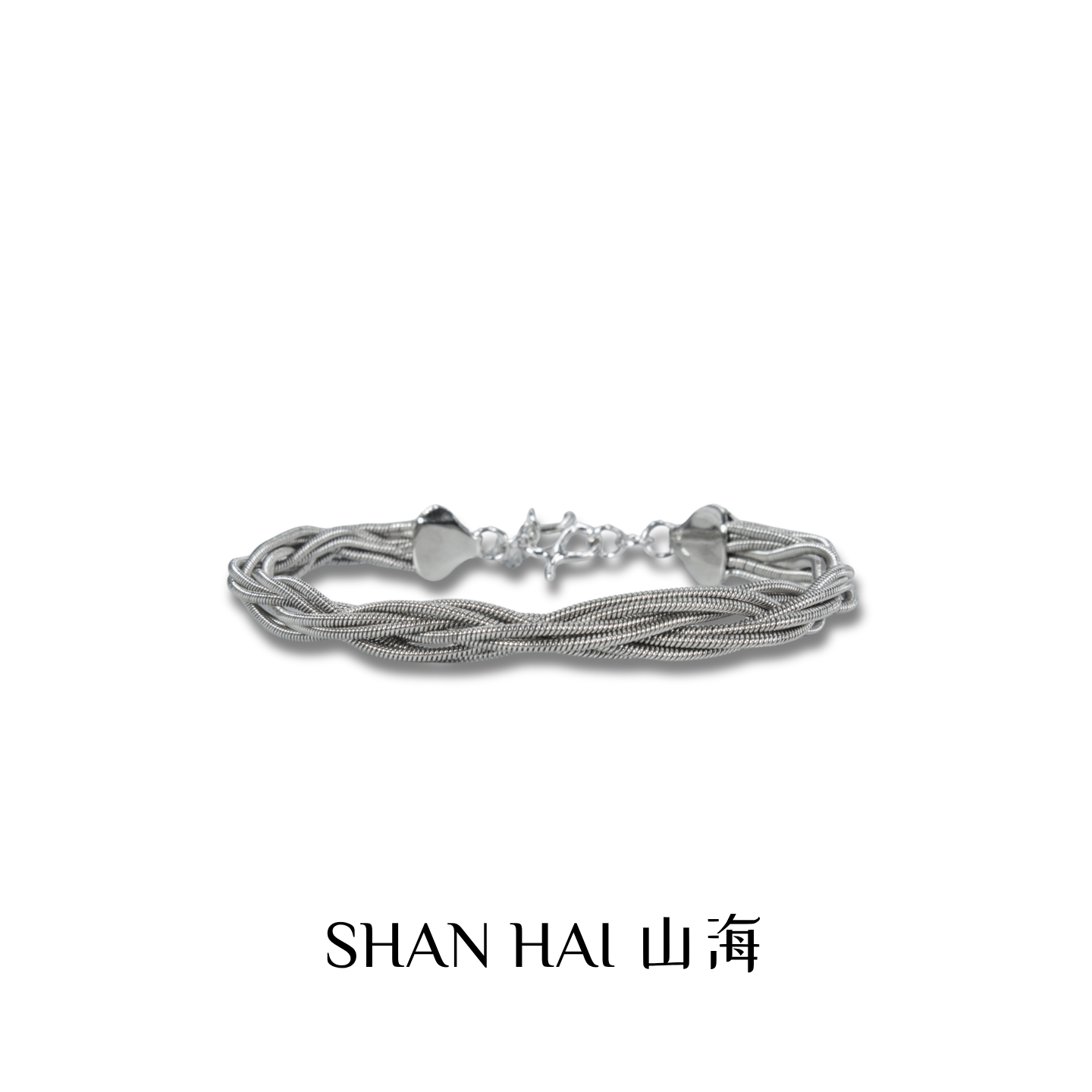 复古开口手镯纯银银光流影编制麻花线条镯男女款时尚手链饰品小众