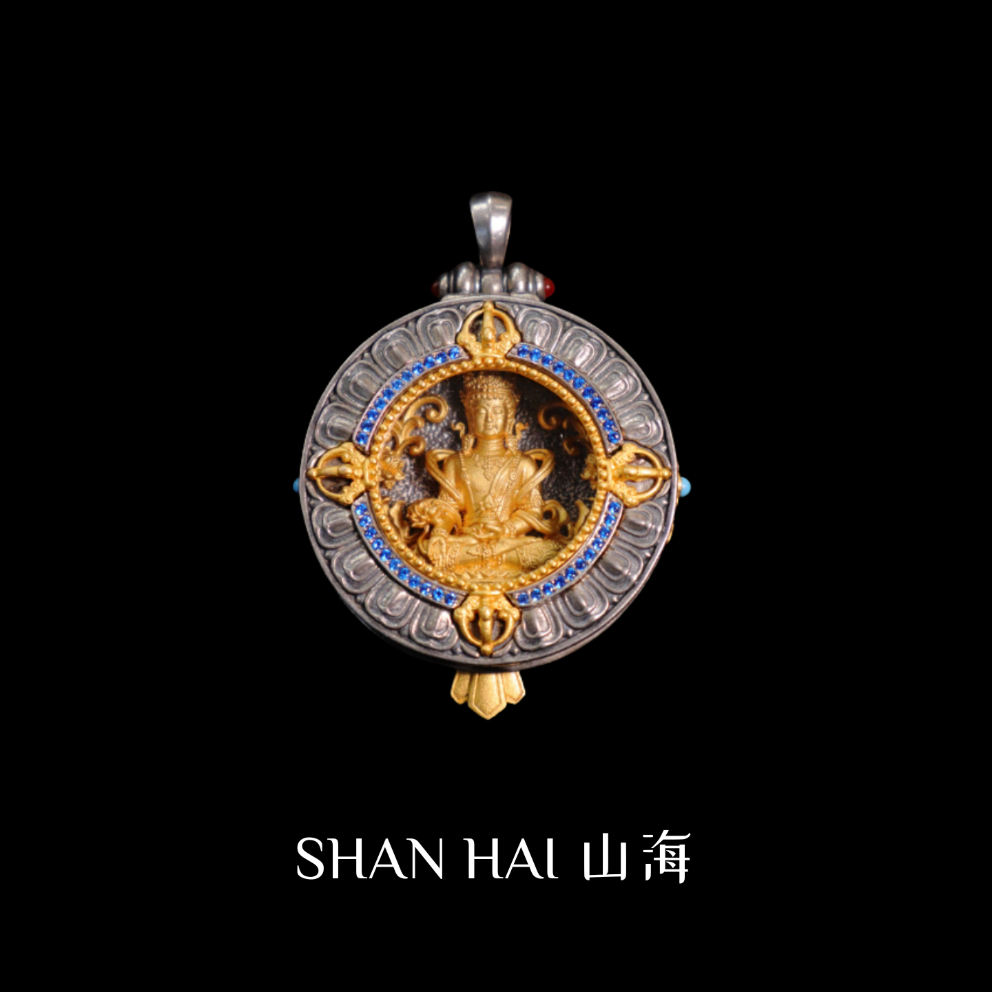 原创嘎乌盒吊坠纯银复古做旧金刚杵药师藏式护身符男女手工饰品
