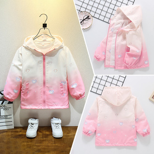 女款冲锋衣2025新款女孩洋气秋冬外套女童秋季防风运动连帽上衣潮