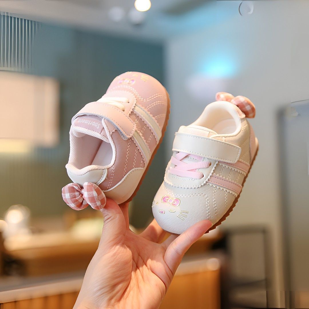 小童可爱春款女宝全皮面德训鞋