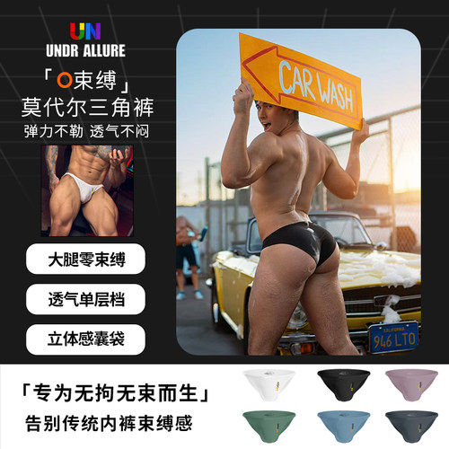 2条装莫代尔性感高叉三角裤透气