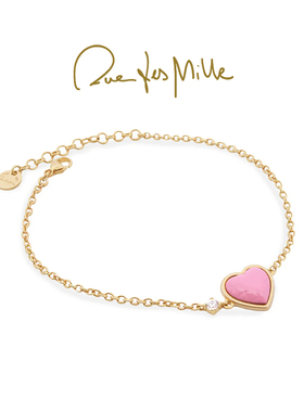 钟雯冠同款 RuedesMille意大利原创设计粉色爱心锆石手链轻奢礼物