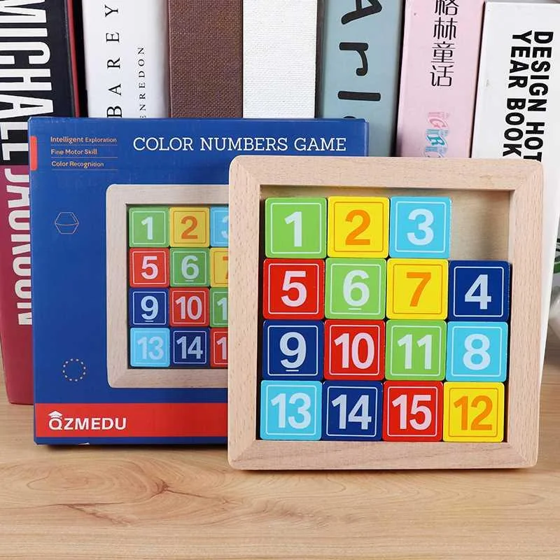 巧之木数字华容道儿童益智玩具小学滑动数学生儿童智力新品