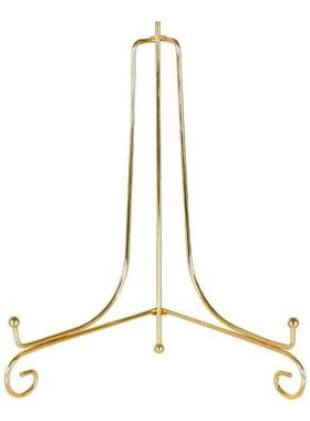 金色铁艺钟表摆放支架工艺品支架盘子画支架石头画支架奖牌支架