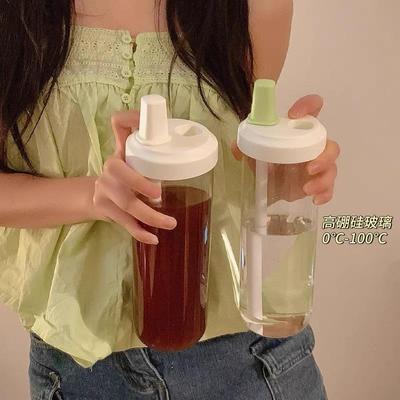 2025新款大容量高硼硅果汁牛奶茶玻璃水杯子女生粗吸管定定制