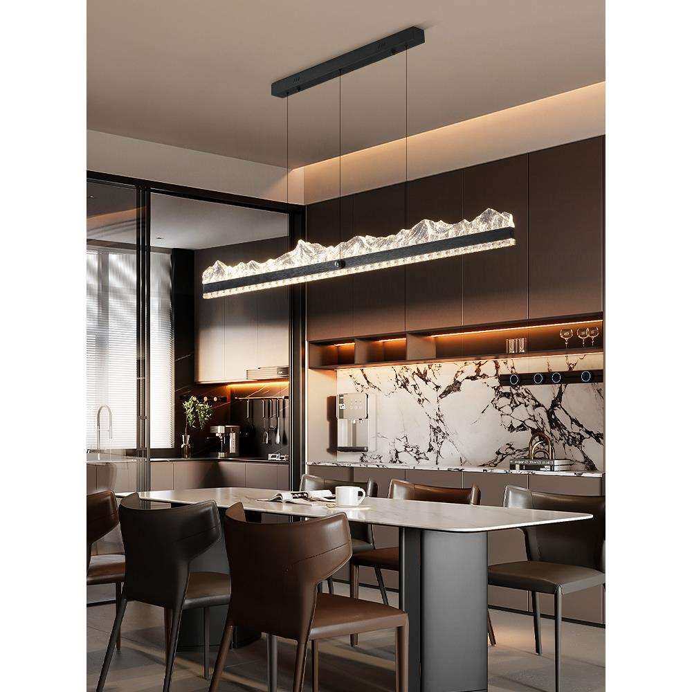 意式极简2025新款餐厅轻奢主灯一字长条灯现代简约创意餐桌灯