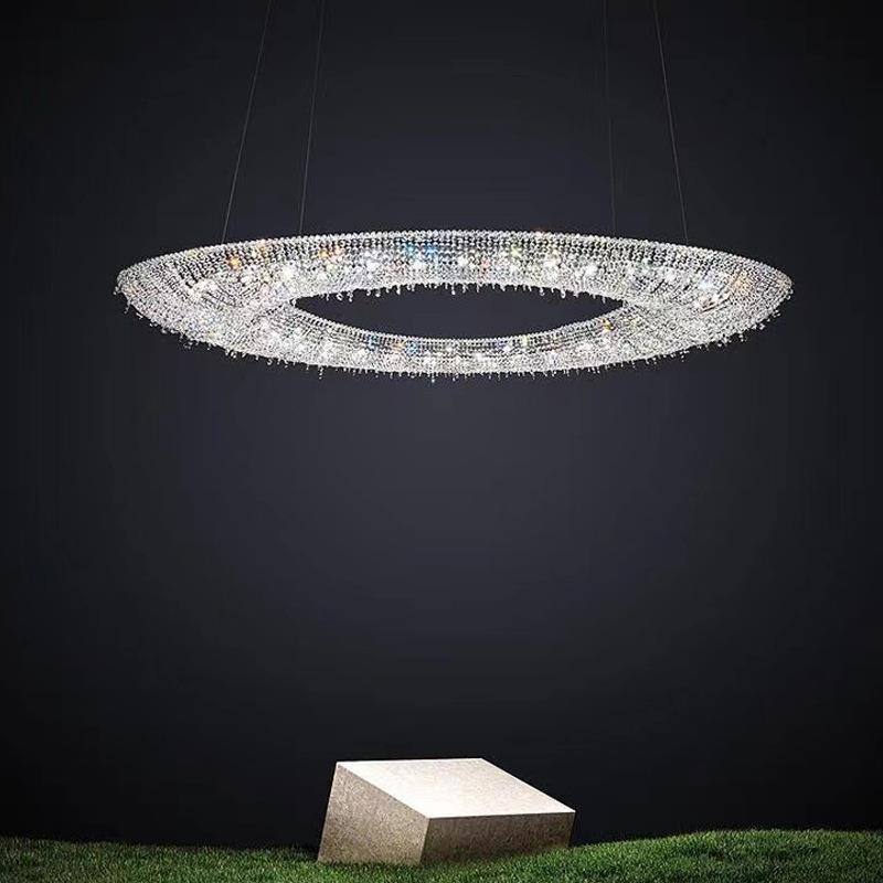 中山工厂直销广东中山古镇后现代大气水晶轻奢客厅吊灯简约时尚酒