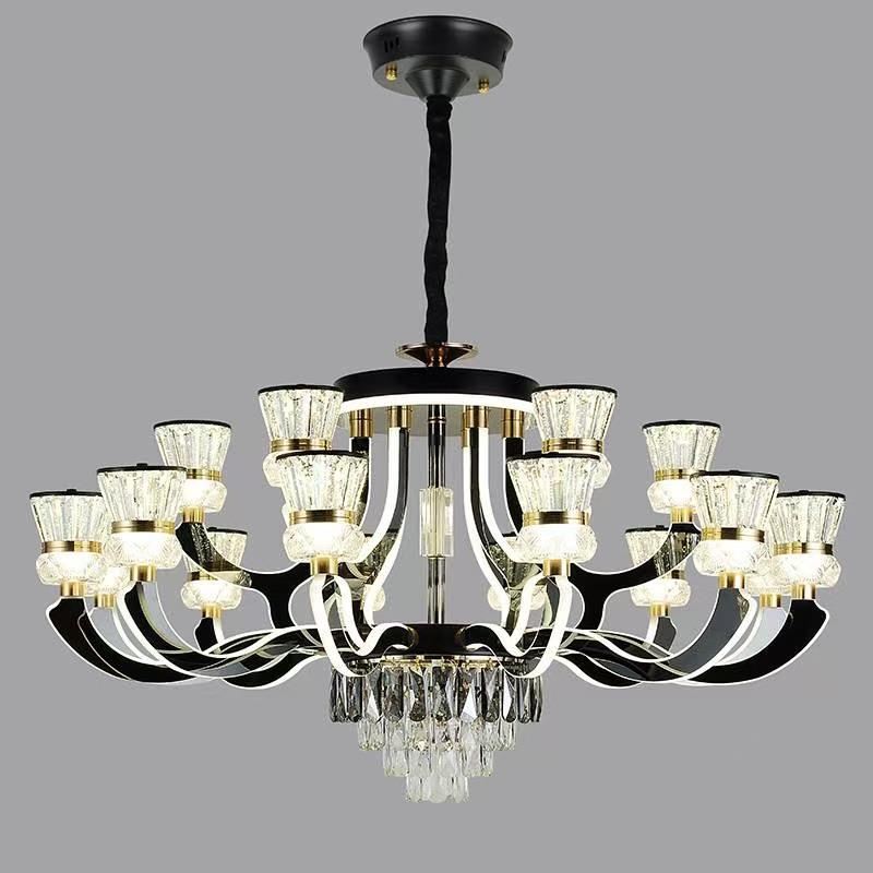 轻奢水晶吊灯客厅灯年新款现代简约欧式奢华大气网红餐厅室内吊灯