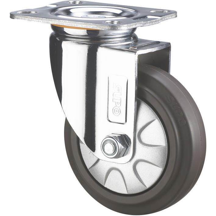 SUPO/向荣 6寸 带边刹车中重型 橡胶 静音 脚轮C05S-01C-150-522