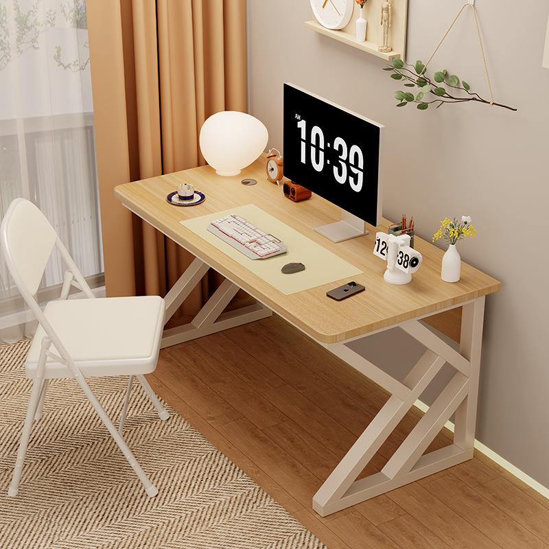 电脑台式桌家用办公桌卧室家具学生学习写字书桌课电竞桌子双K架