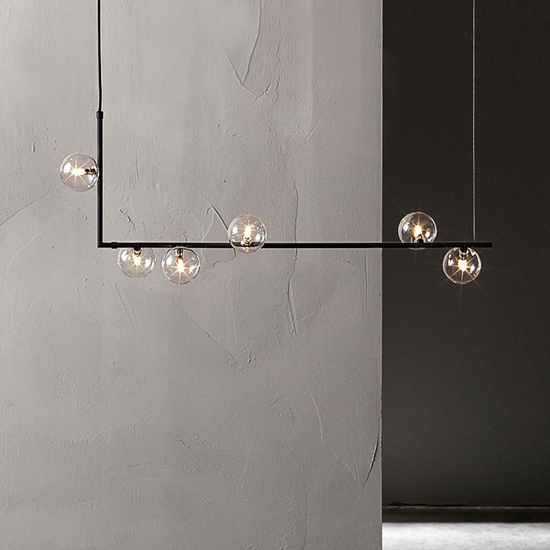 北欧餐厅吊灯设计师长形餐桌吧台个性创意收银台前台玻璃艺术吊灯