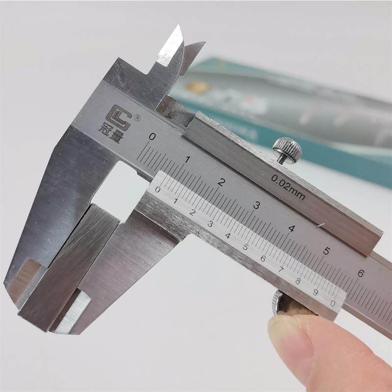 机械游标卡尺整体卡尺无螺丝150MM游标卡尺冠量游标尺工业卡尺