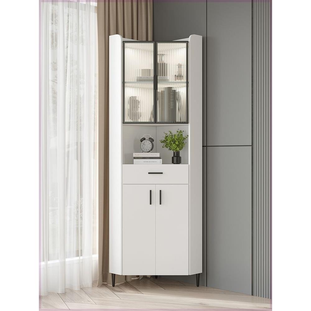 #轻奢转角柜客厅靠墙拐角置物架落地带抽屉现代简约三角形墙角柜