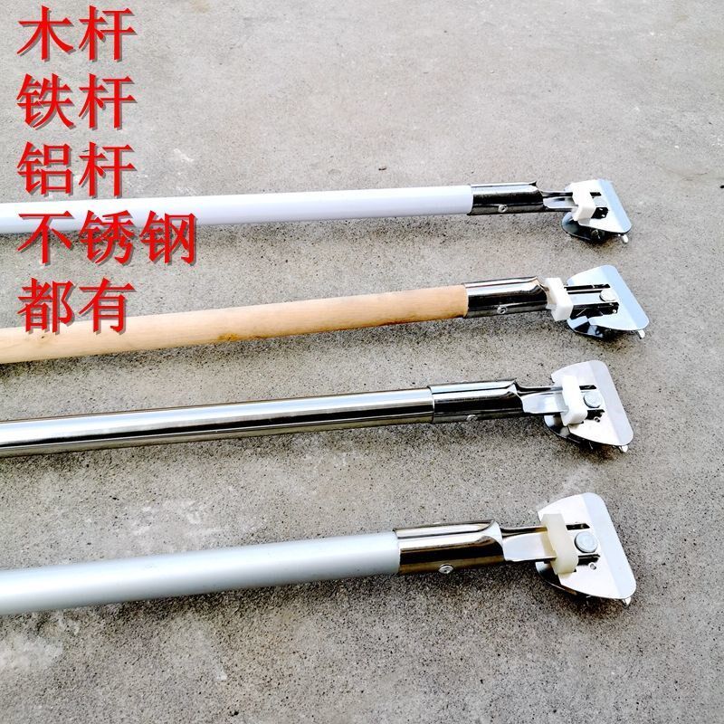 热销拖布杆加粗不锈钢尘推杆夹子平板拖把杆通用拖杆地拖替换拖帕