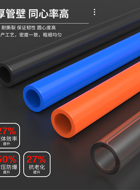 热销足米透明气管软管高压气管8mm空压机气管6mm气管PU4mm气泵气