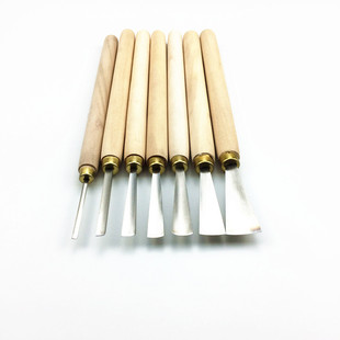 热销木雕工具东阳木工手工雕刻刀 弧形刀 坦圆刀 带把白钢修光浅