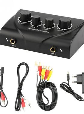 炫彩银 黑色款专业KTV混频器家用，卡拉OK混响器，切换器GS-N2