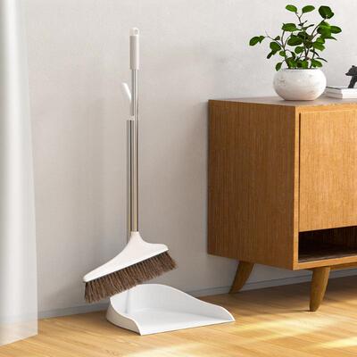 纯猪鬃毛扫把套装家用不易粘发防静电马毛扫帚簸箕组合单个垃圾铲