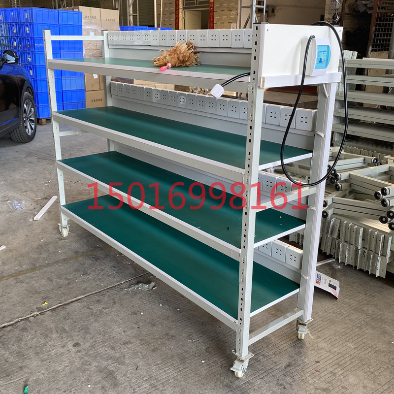 热销老化架测试架防静电货架车间电源老化架多层周转车铁架移动带