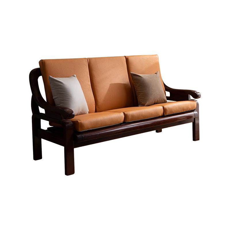 热销老式实木沙发坐垫带靠背高密度海绵四季通用新中式科技布防滑