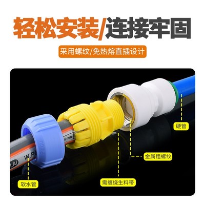 热销塑料软管接口对接器浇地水管ppr硬管转接头连接件喷灌溉配件