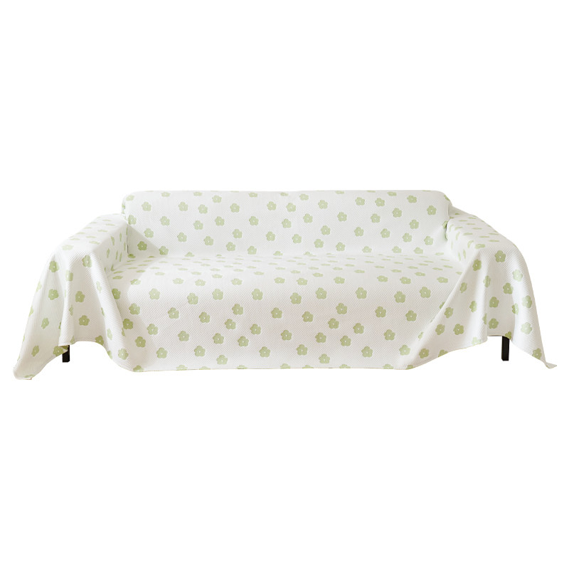 热销蔓越家 夏日小花 北欧冰丝沙发巾全包盖布整张一片式沙发垫套