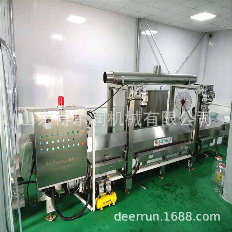 螺纹状 格子形状薄脆油炸机 自动入片切片 小型麻叶油炸流水线