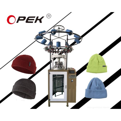 OPEK  Knitting machine针织帽子机 高速罗纹帽子机 小圆机织机