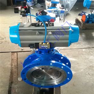 D641X-10 气动软密封法兰蝶阀 DN200 气动执行器带三联件