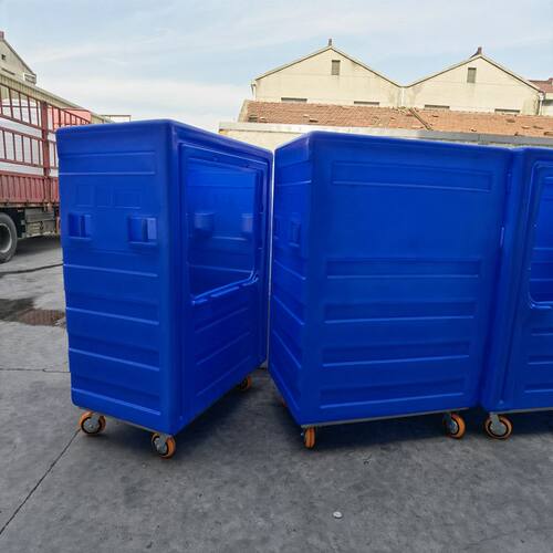 家纺布匹漂染推布车500L布草笼不锈钢底座周转纺织滚塑异形