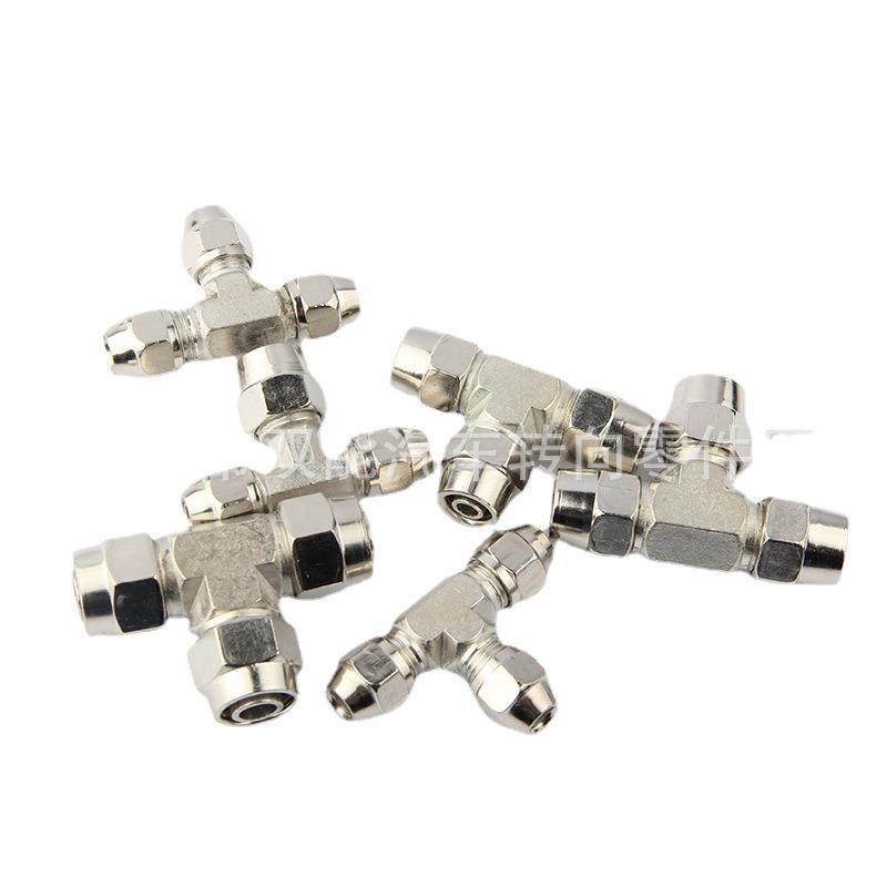 铁快拧三通快速接头 气动金属快拧三通6/8/10/12/14