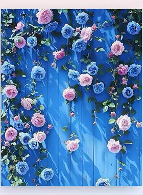 手工diy油画制品中国风植物花卉风景唯美装饰画挂画小众清新手绘