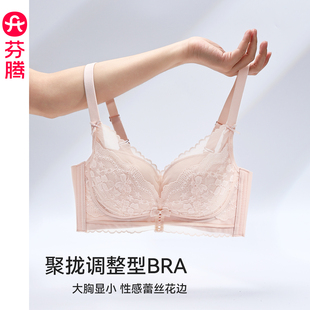 芬腾聚拢小胸显大女士法式 蕾丝内衣上托收副乳文胸无钢圈透气胸罩
