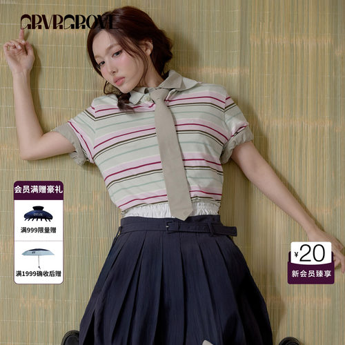 【林娜琏同款】GRVR GROVE官方旗舰店26SS春夏短袖polo GS26TSK12