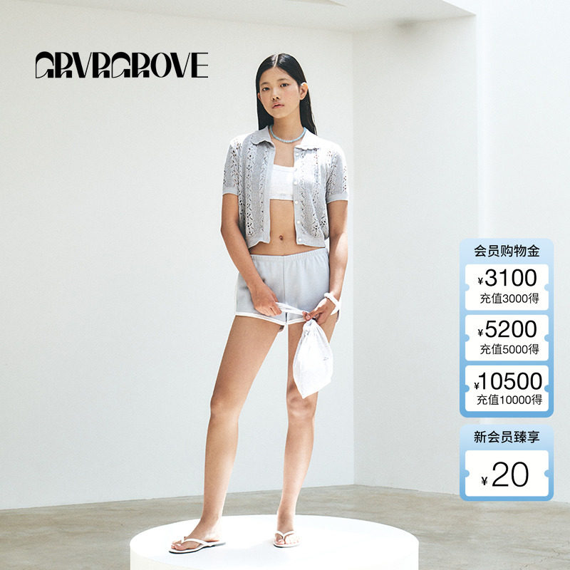 GRVRGROVE镂空针织开衫