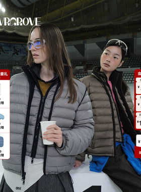 GROVE官方旗舰店 2025WT冬季新款短装排骨羽绒服双面外套GCW5DJ04