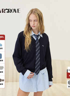 GROVE官方旗舰店 2026PS春季新款浅色细条纹领带韩系 GP26ACC08