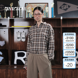 衬衫 GROVE官方旗舰店 格纹长袖 新款 韩系女宽松GCW5SH01 2025WT冬季
